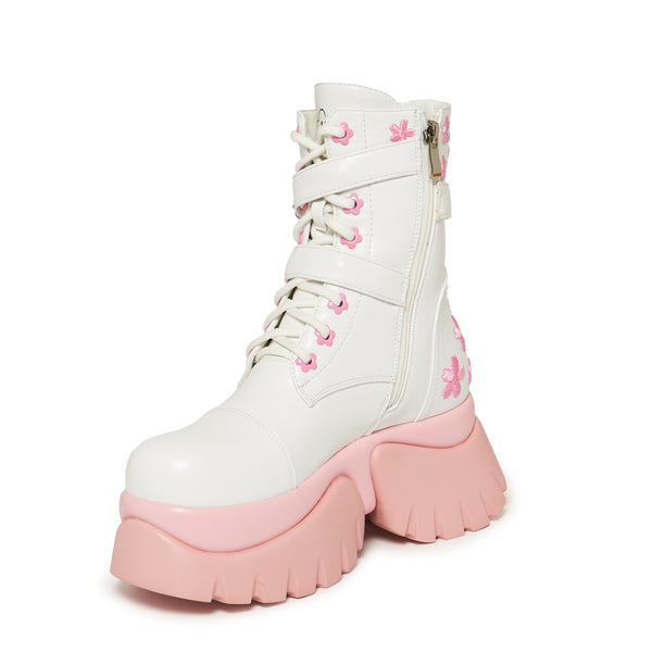 Koi Footwear Sakura Miku Cherry Blossom ‘Monster’ Boots - White