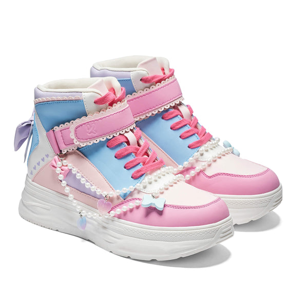 Koi Footwear Sugar Wishes Chunky Hi Top Trainers - Pastel Multi