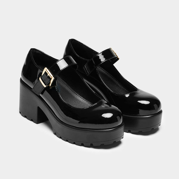 Koi Footwear TIRA Black Mary Jane Shoes 'Patent Edition'