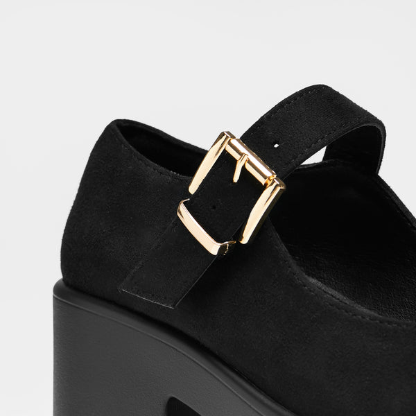 Koi Footwear TIRA Black Mary Jane Shoes 'Suede Edition'