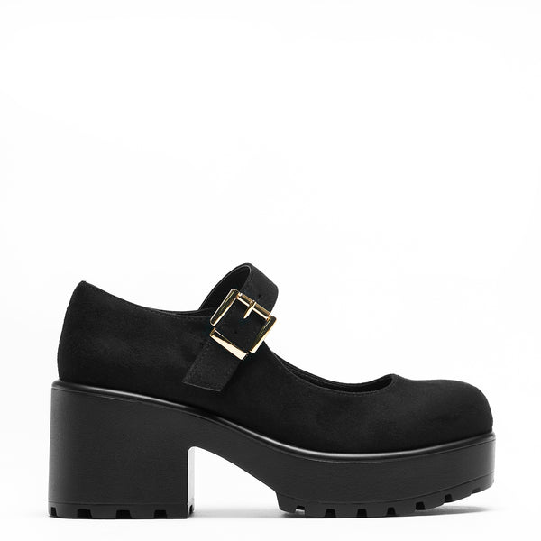 koi footwear TIRA Black Mary Jane Shoes 'Suede Edition'