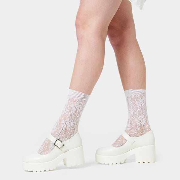 Koi Footwear Tira Mary Jane Shoes 'White Washout Edition'