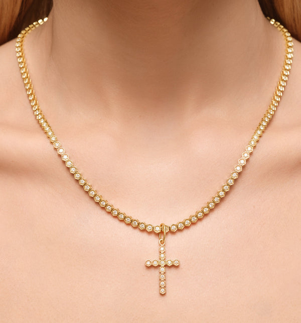 Kolours Jewelry Fortis Hexagon Cross