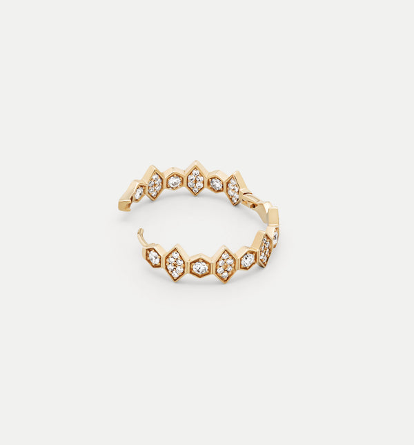 Kolours Jewelry Fortis Large Mixed Hexagon Hoop