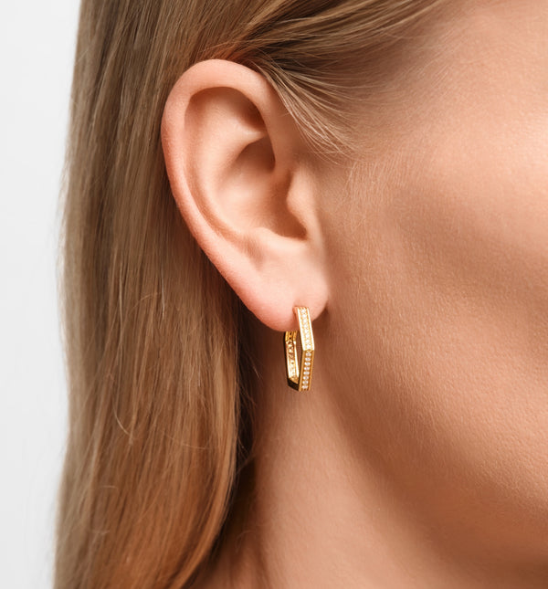 Kolours Jewelry Fortis Medium Hexagon Hoop