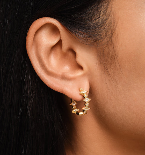 Kolours Jewelry Fortis Medium Mixed Hexagon Hoop