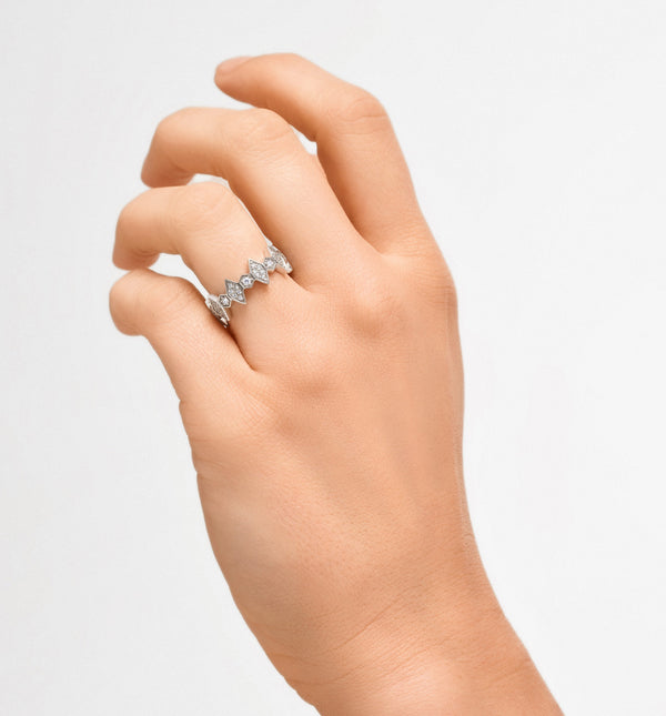 Kolours Jewelry Fortis Medium Mixed Hexagon Ring