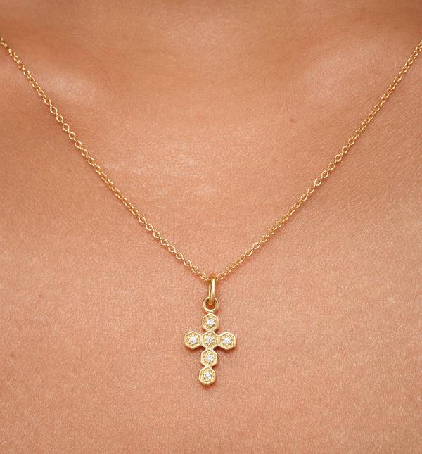 Kolours Jewelry Fortis Mini Hexagon Cross
