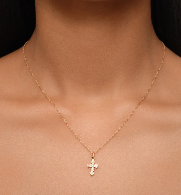Kolours Jewelry Fortis Mini Hexagon Cross