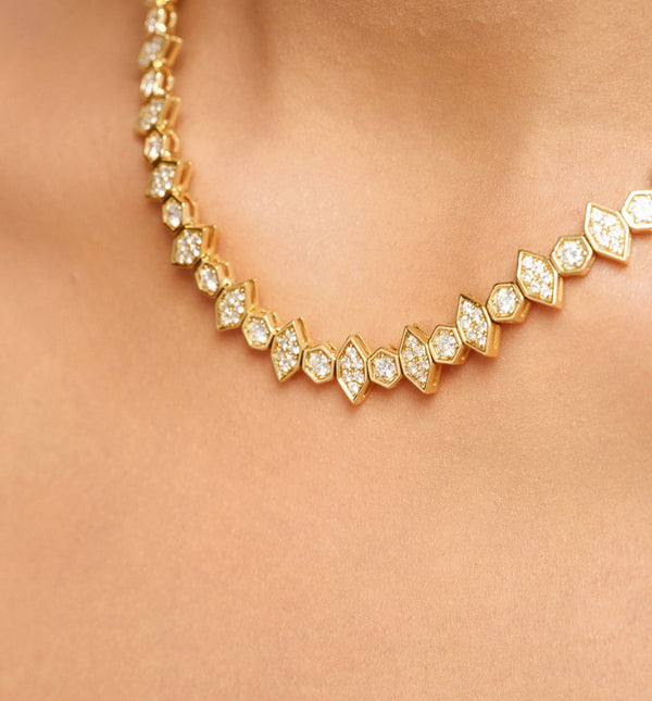 Kolours Jewelry Fortis Mixed Hexagon Necklace