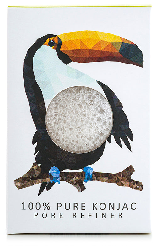 konjac sponge 100% Pure Konjac Mini Pore Refiner Rainforest Toucan konjac sponge 100% Pure Konjac Mini Pore Refiner Rainforest Toucan
