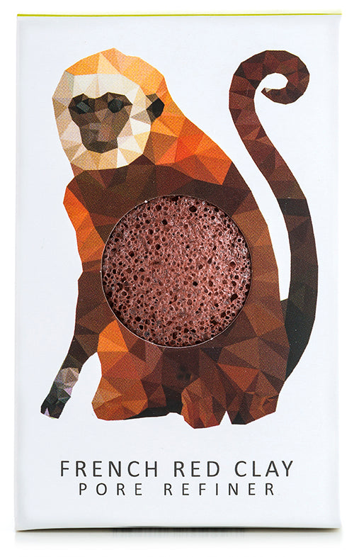 konjac sponge Konjac Mini Pore Refiner Rainforest Monkey With French Red Clay