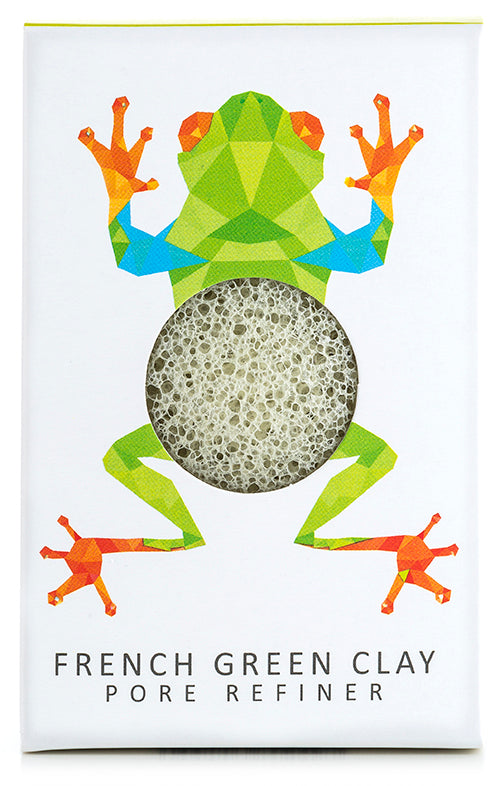 konjac sponge Konjac Mini Pore Refiner Rainforest Tree Frog With French Green Clay