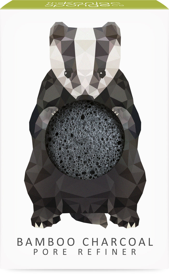 konjac sponge Konjac Mini Pore Refiner Woodland Badger With Bamboo Charcoal konjac sponge Konjac Mini Pore Refiner Woodland Badger With Bamboo Charcoal