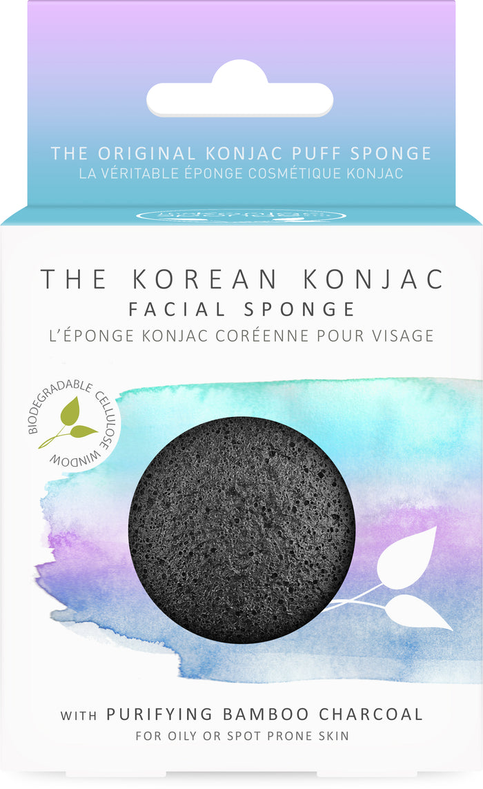 konjac sponge Konjac Premium Facial Puff Sponge With Bamboo Charcoal
