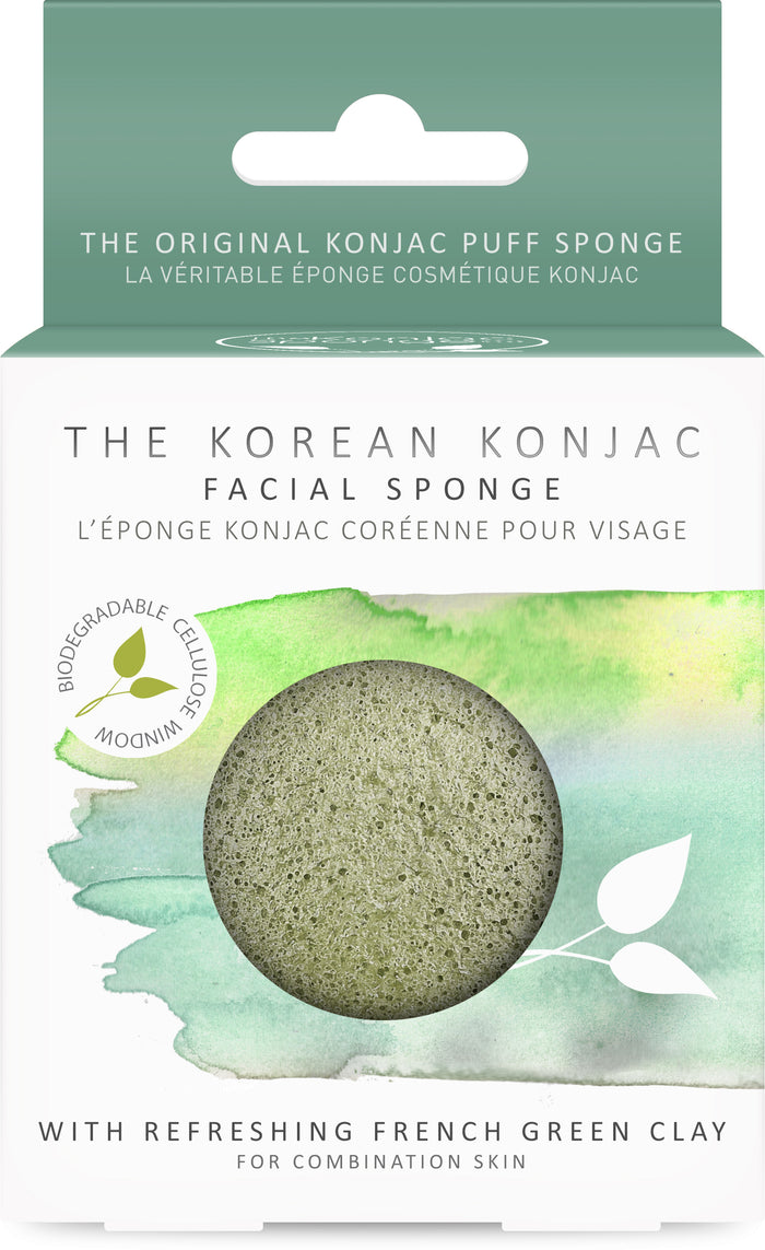 konjac sponge Konjac Premium Facial Puff Sponge With French Green Clay
