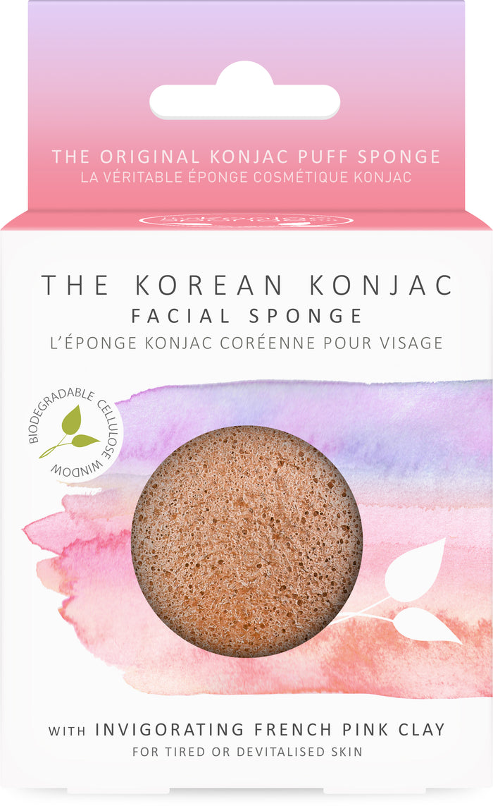 konjac sponge Konjac Premium Facial Puff Sponge With French Pink Clay