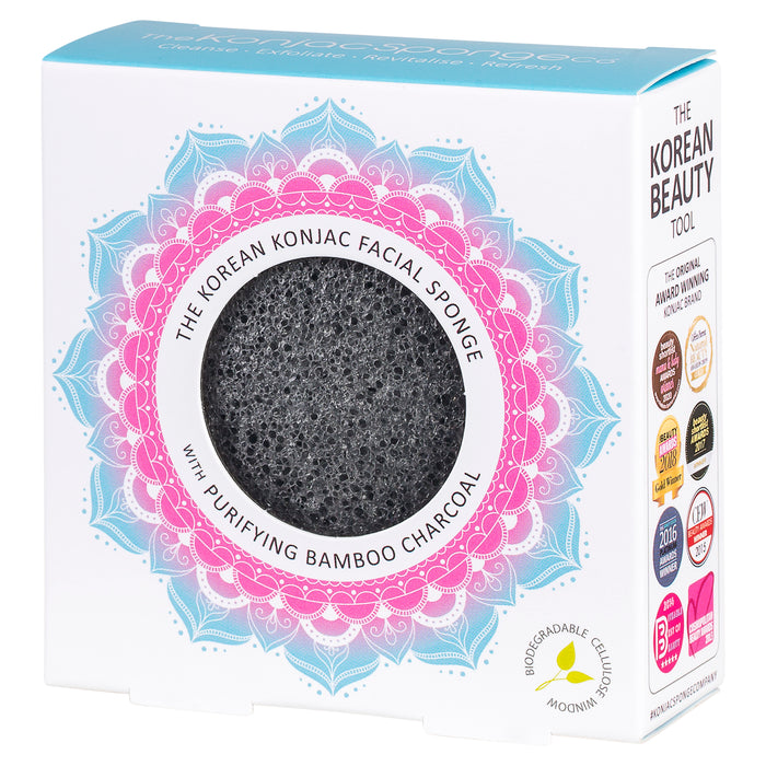 Konjac Sponge The Mandala Charcoal Face Sponge