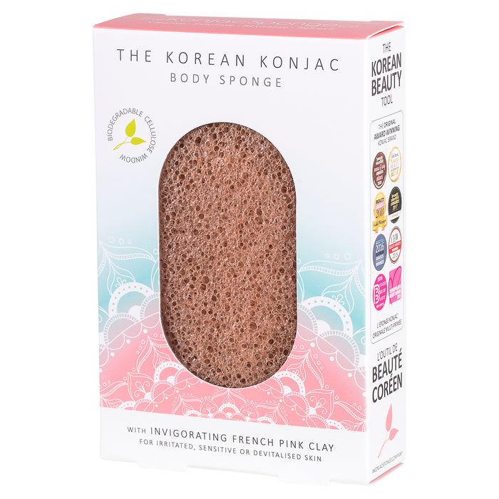 Konjac Sponge The Mandala Pink Clay Body Sponge
