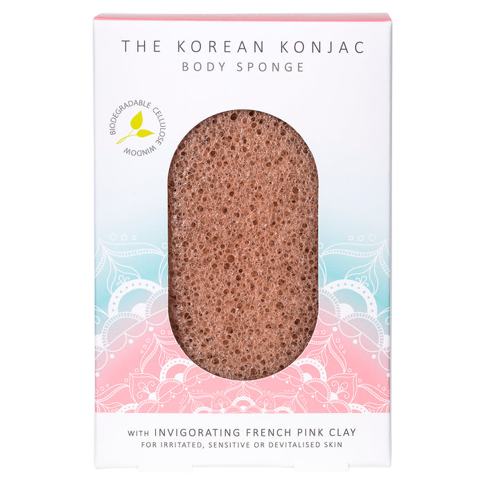 Konjac Sponge The Mandala Pink Clay Body Sponge