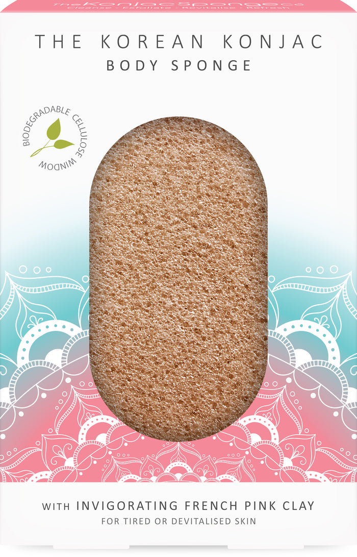 konjac sponge The Mandala Pink Clay Body Sponge