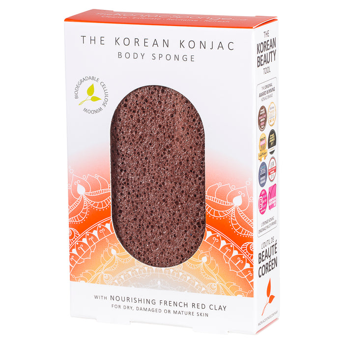 Konjac Sponge The Mandala Red Clay Body Sponge