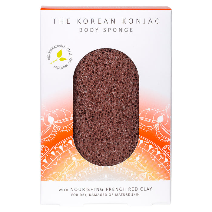 Konjac Sponge The Mandala Red Clay Body Sponge