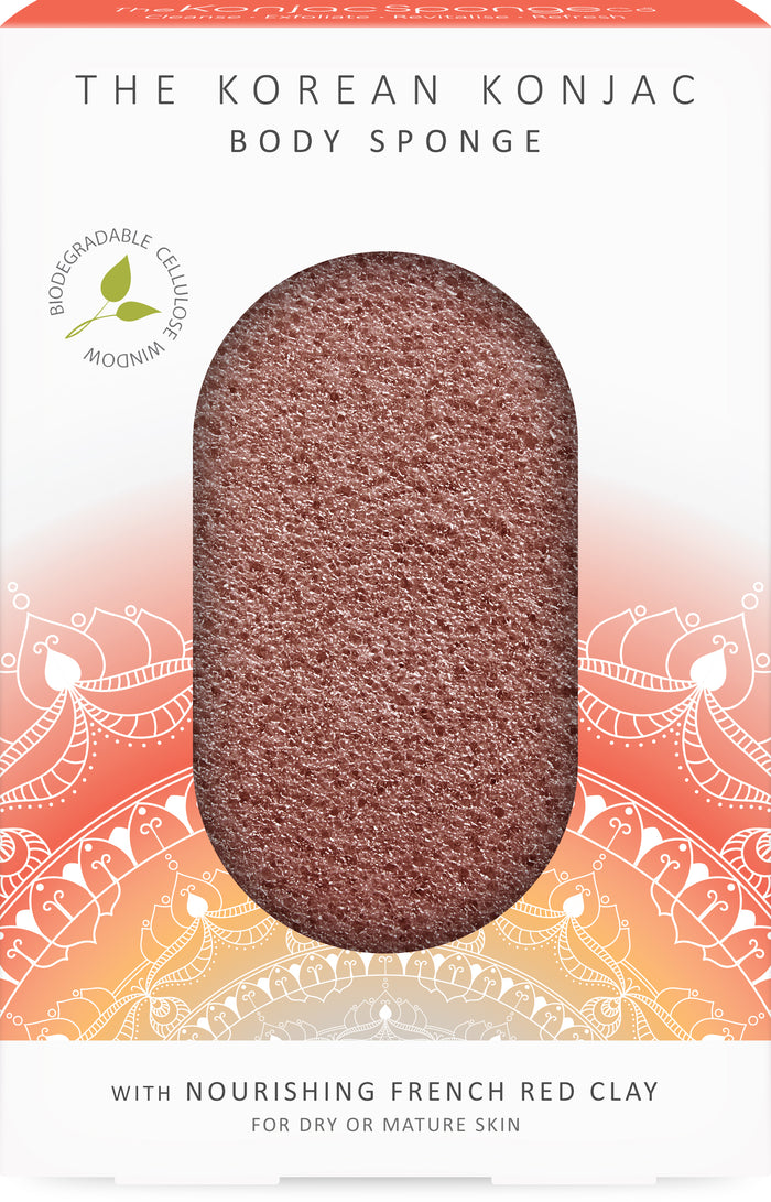 konjac sponge The Mandala Red Clay Body Sponge