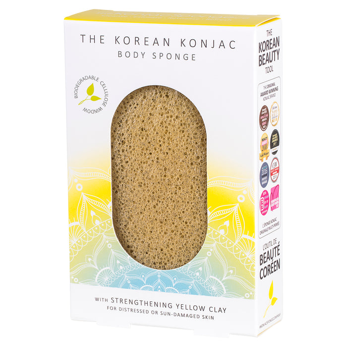 Konjac Sponge The Mandala Yellow Clay Body Sponge