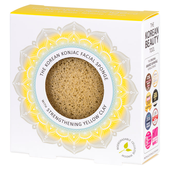 Konjac Sponge The Mandala Yellow Clay Face Sponge