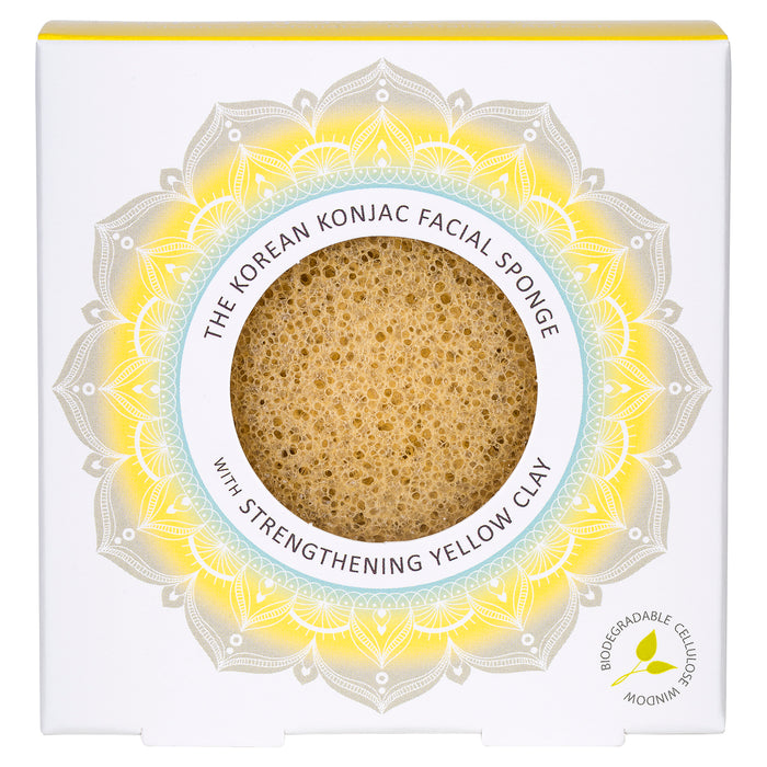 Konjac Sponge The Mandala Yellow Clay Face Sponge