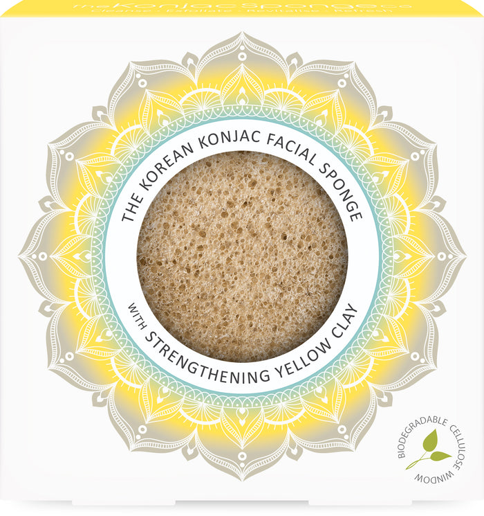 konjac sponge The Mandala Yellow Clay Face Sponge