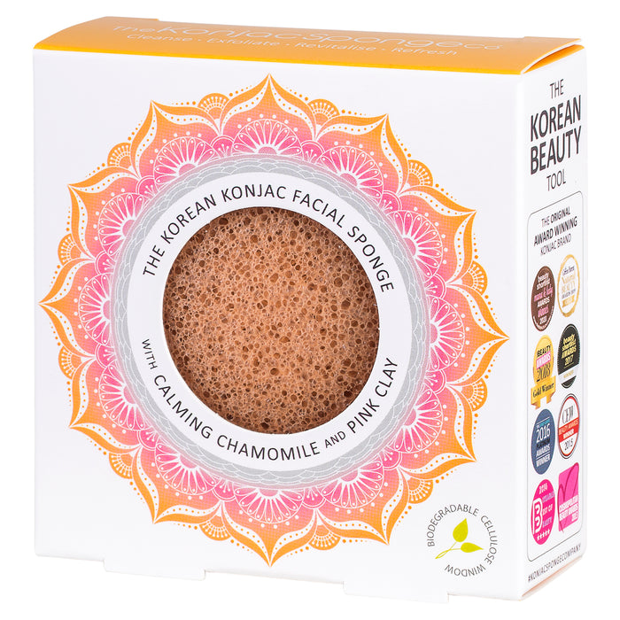 Konjac Sponge The Mandala Chamomile & Pink Clay Face Sponge