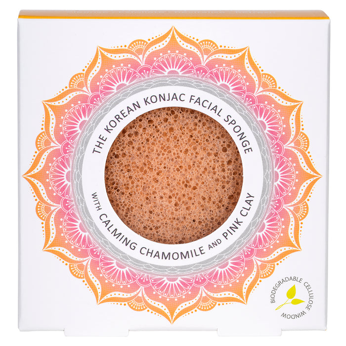 Konjac Sponge The Mandala Chamomile & Pink Clay Face Sponge