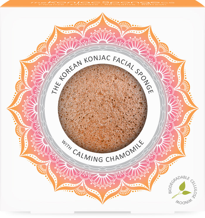 konjac sponge The Mandala Chamomile & Pink Clay Face Sponge