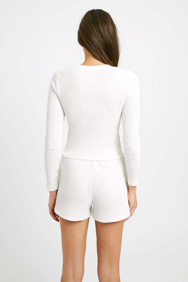 Kookai Abbey Slim Long Sleeve Top Natural White