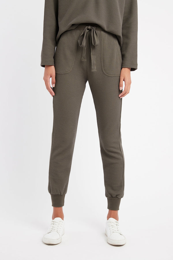 Kookai Abbey Tracksuit Pants Dark Khaki