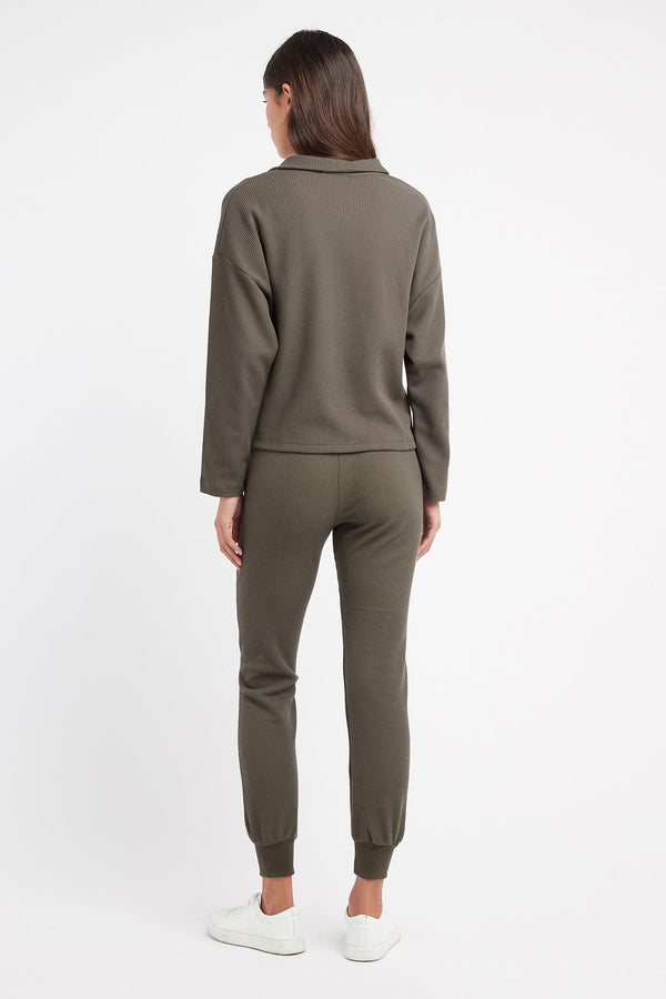 Kookai Abbey Tracksuit Pants Dark Khaki