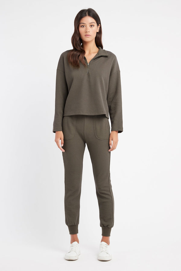 kookai Abbey Tracksuit Pants Dark Khaki