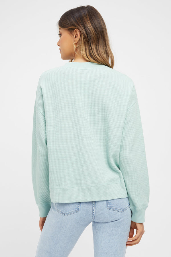 Kookai Abbey Waffle Crew Cameo Green