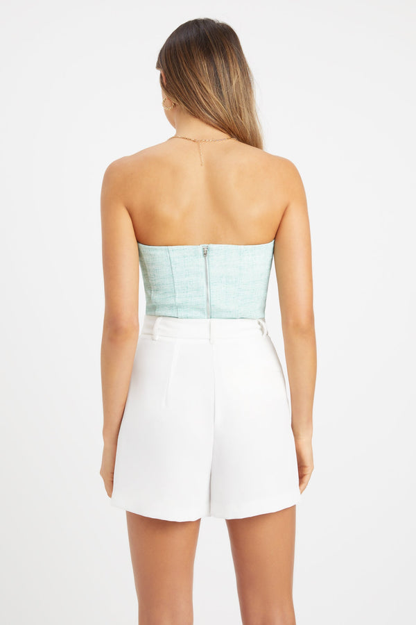 Kookai Addison Strapless Top Green