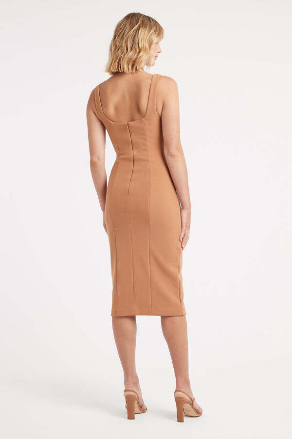 Kookai Adele Midi Dress Tan