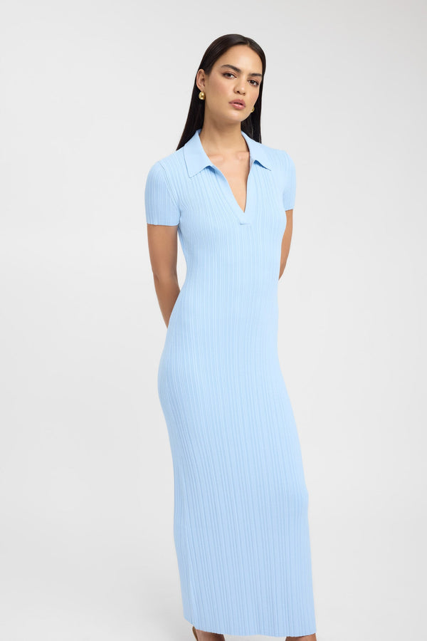 Kookai Adriana Polo Dress Blue Bell
