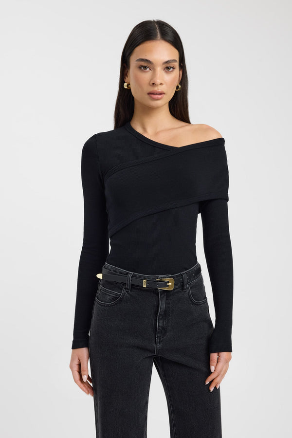 Kookai Alaska Long Sleeve Top Black