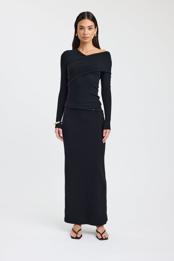 Kookai Alaska Long Sleeve Top Black