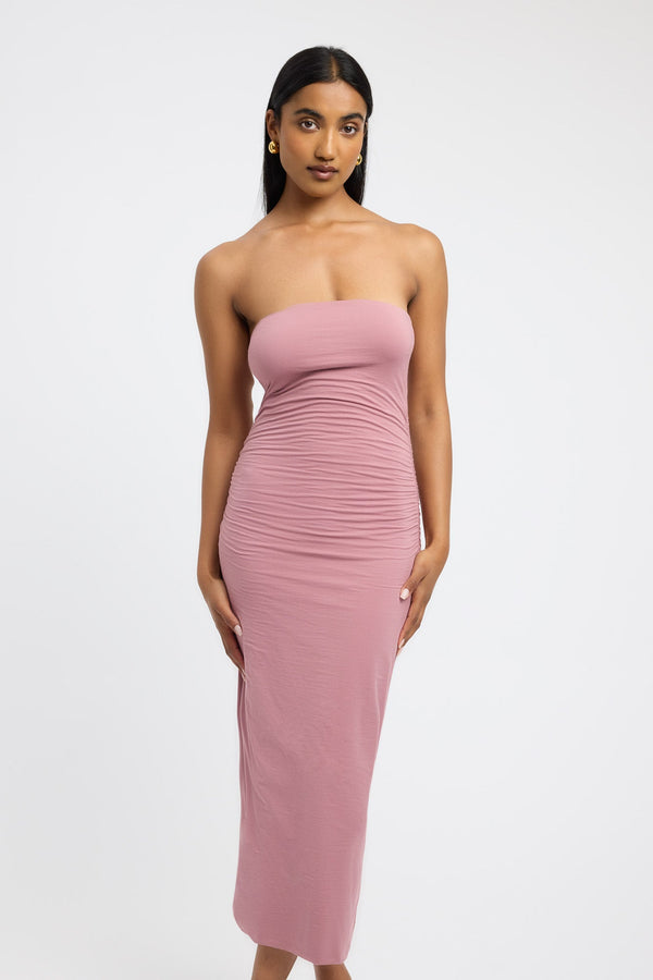 Kookai Alina Strapless Dress Dark Mauve