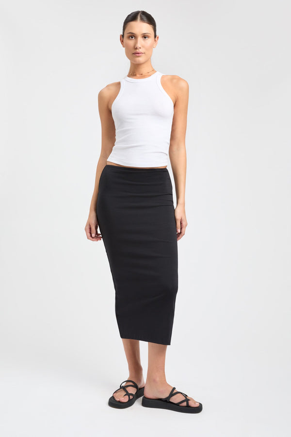 kookai Allison Midi Skirt Black