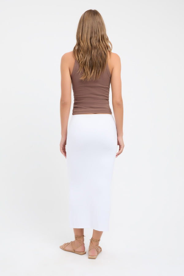 Kookai Allison Midi Skirt White