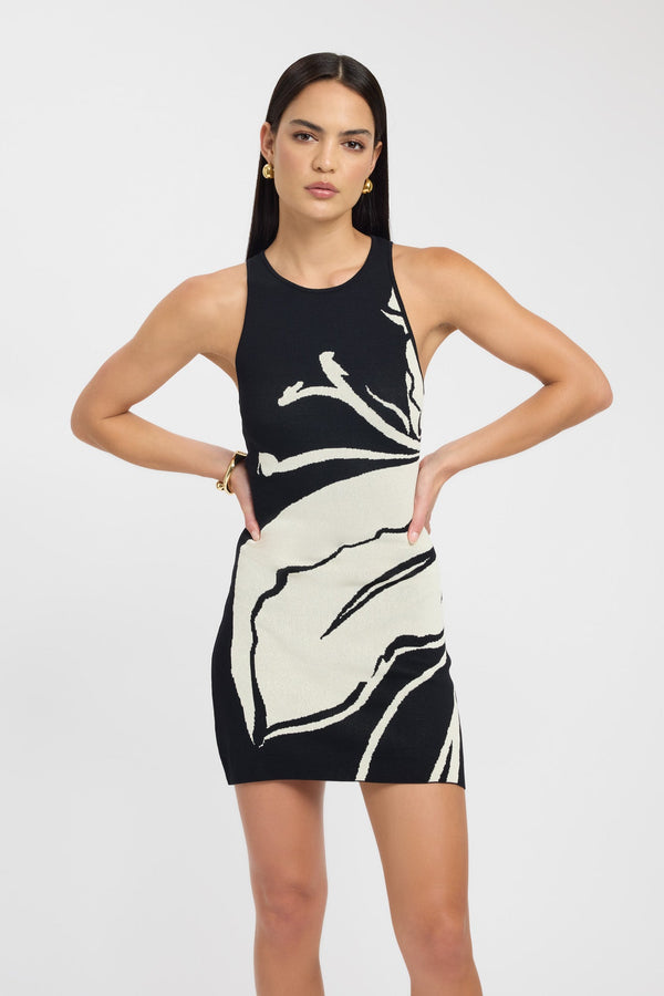 Kookai Aloha Mini Dress Black/Natural