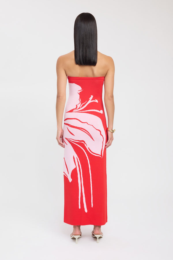 Kookai Aloha Strapless Dress Red/Pink